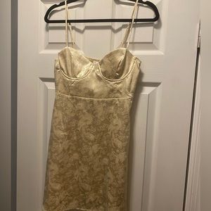 Princess Polly satin cream mini dress